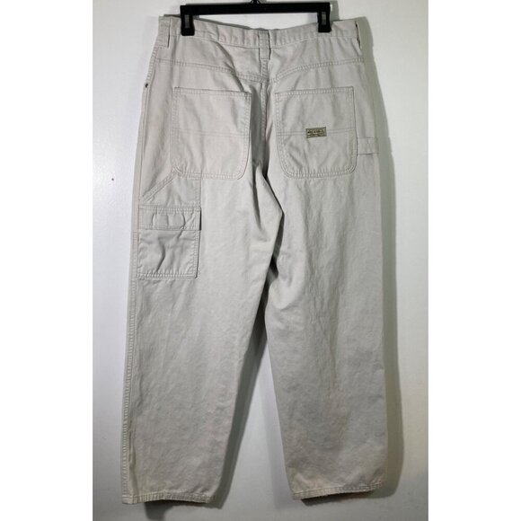 Mens‎ Vintage Wrangler Wide Leg Carpenter Skater Pants Tan 32 - Picture 2 of 9